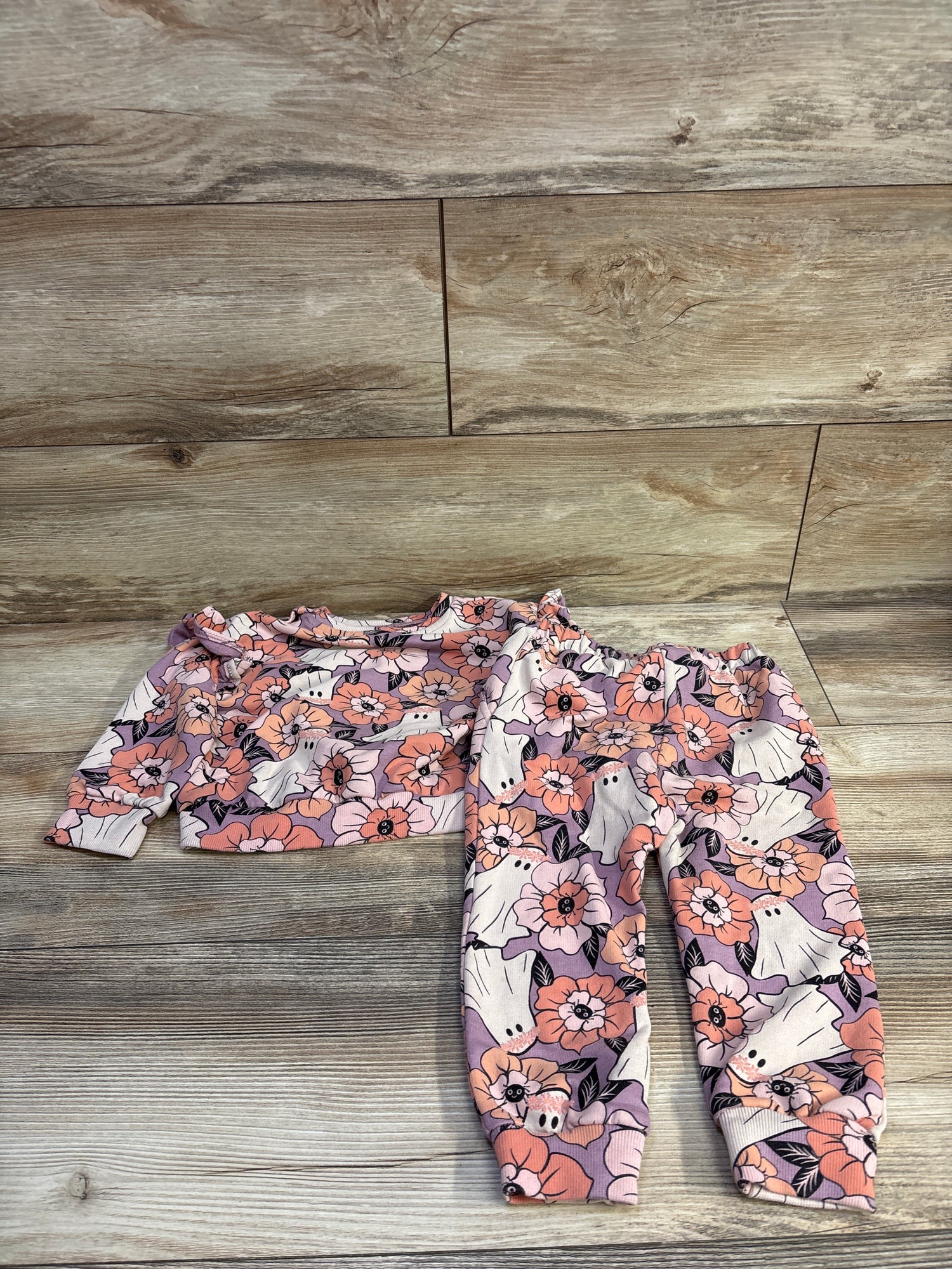 Jessica Simpson 2pc Halloween Sweatshirt & Joggers Set Purple sz 24m