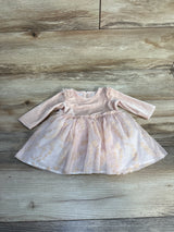 Marmellata Velour Floral Tulle Dress Pink sz 0-3m