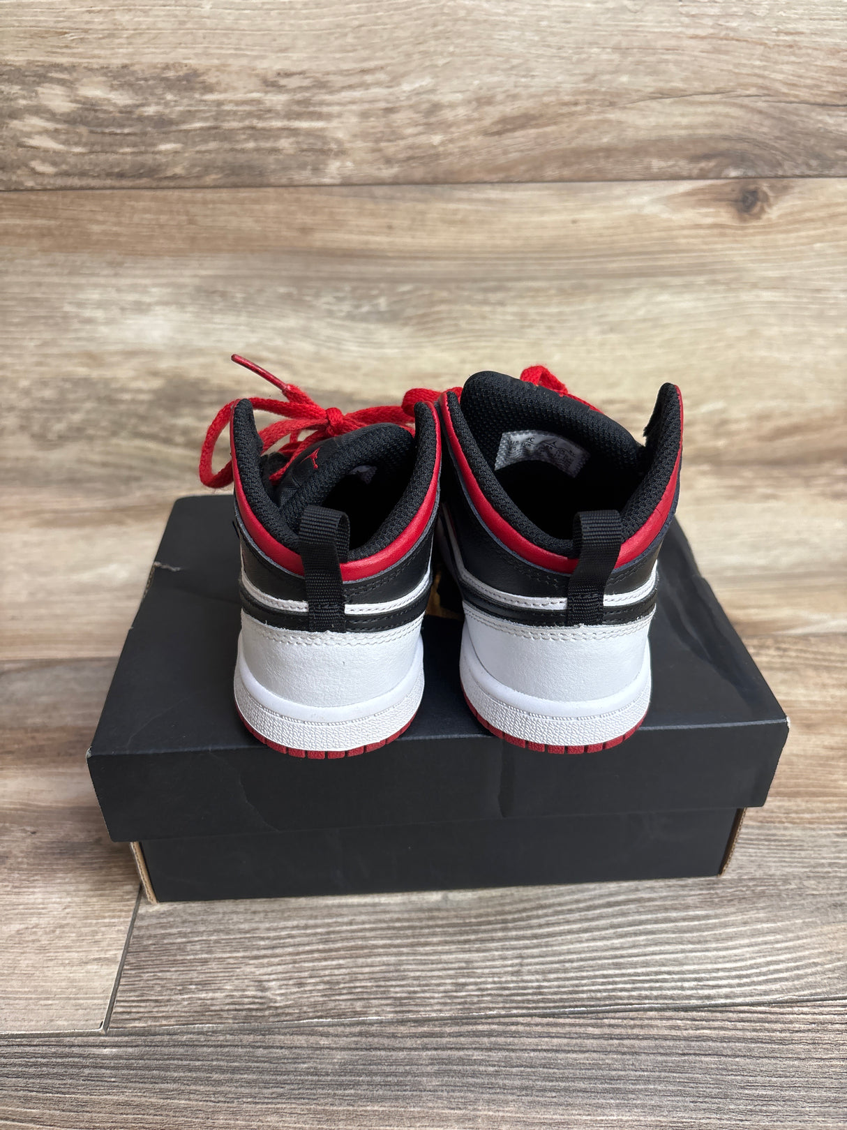 Air Jordan 1 Mid TD 'Gym Red Black Toe' Sneakers sz 9c