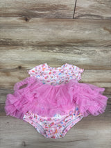 Hello Kitty Ribbed Tutu Bodysuit Dress Pink sz 6/9m