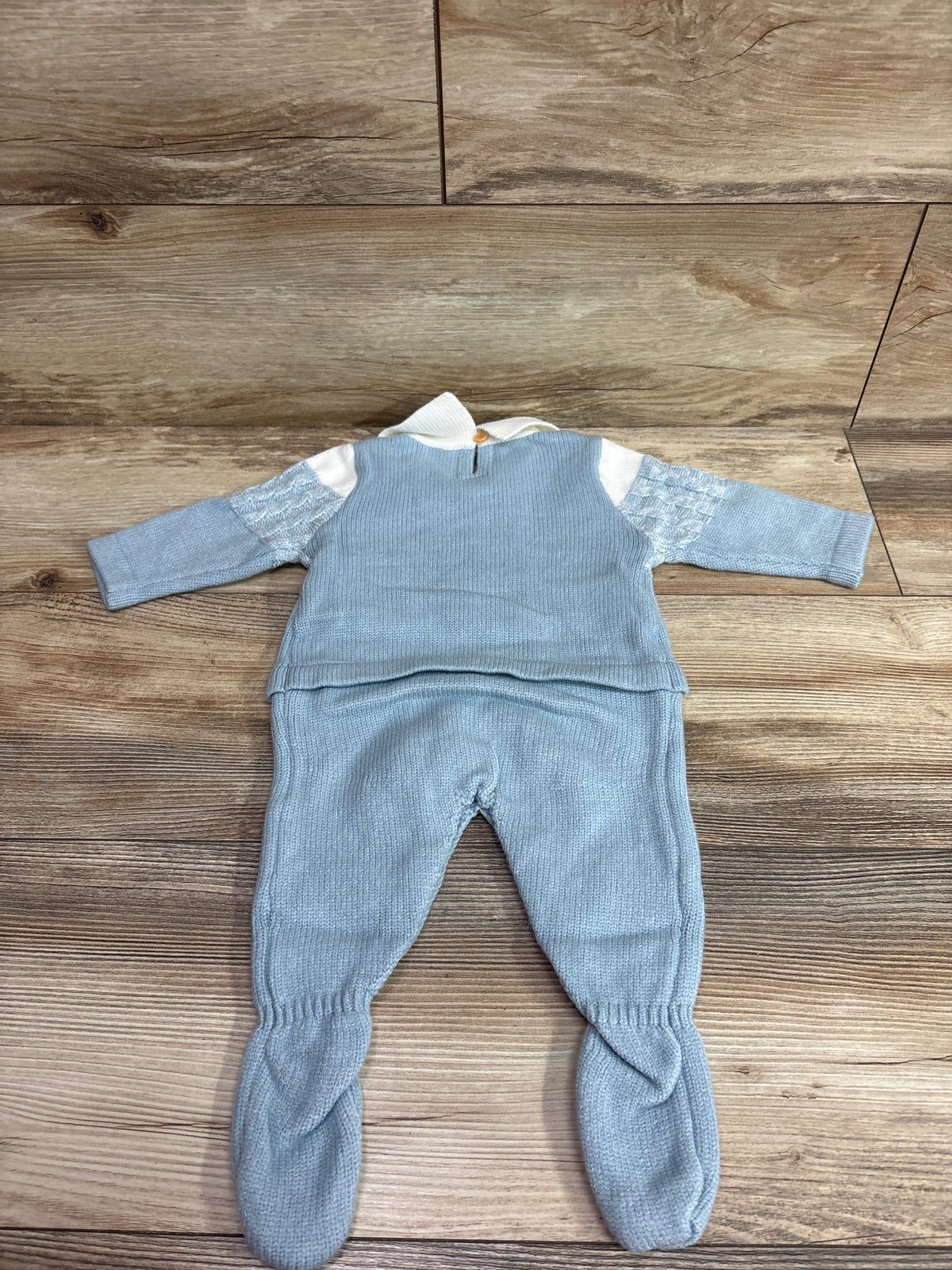 Shein Vintaside Knit Footed Collar Coverall Blue sz 3-6m