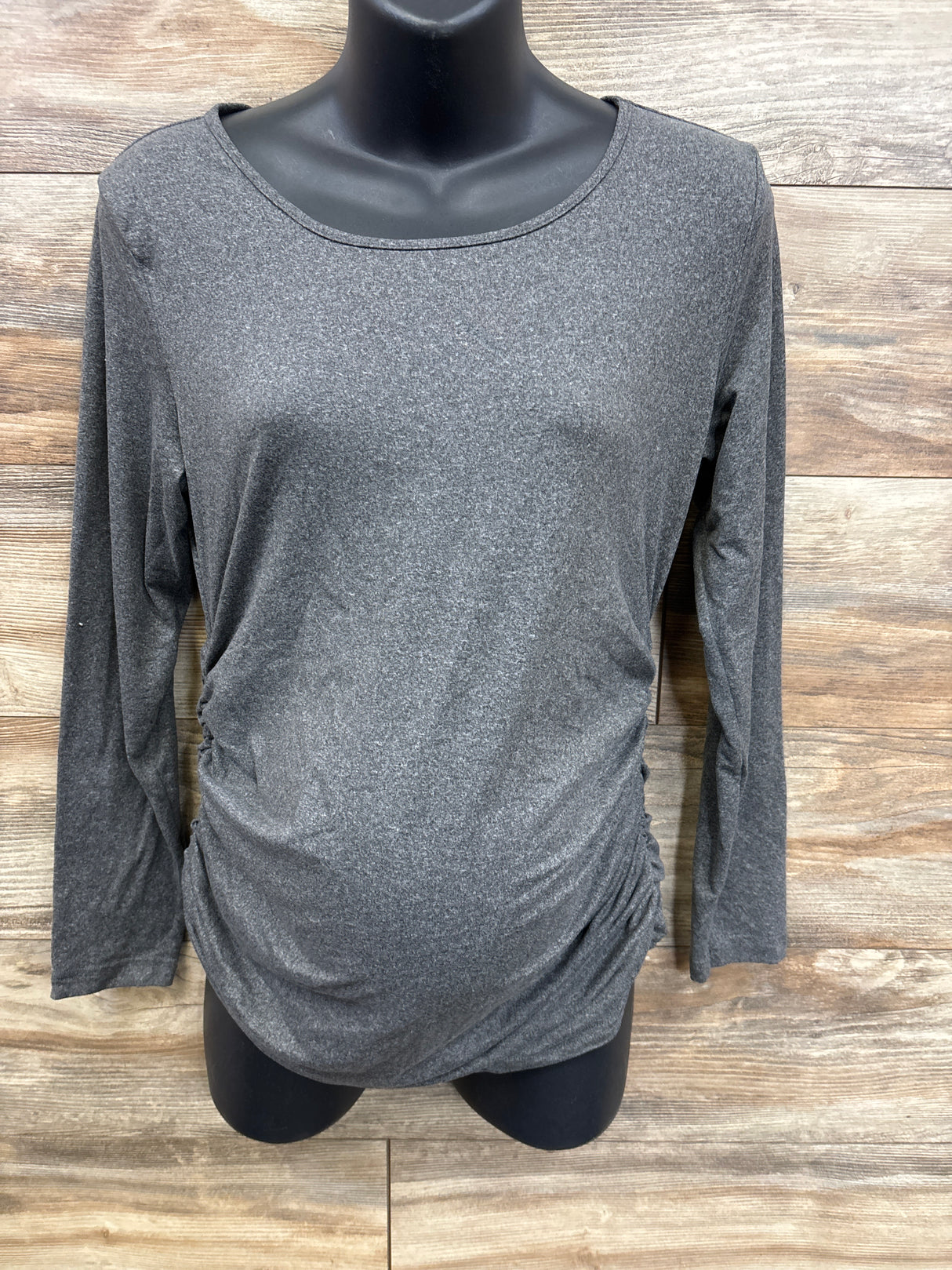 Ekouaer Ruched Shirt Grey sz Medium
