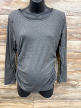 Ekouaer Ruched Shirt Grey sz Medium