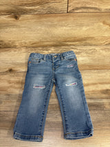 Cat & Jack Skinny Distressed Sequin Jeans Blue sz 18m