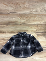 George. Plaid Fleece Button-Up Jacket Grey sz 4T