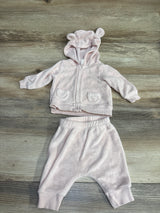 Carter's 2pc Terry Cloth Full Zip Hoodie & Pants Pink sz Newborn