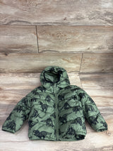 Children's Place Dinosaur Print Puffer Jacket Green sz 18-24m