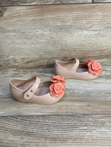 NEW Mini Melissa Girl's Ultragirl Flower Flats Beige/Pink sz 5c