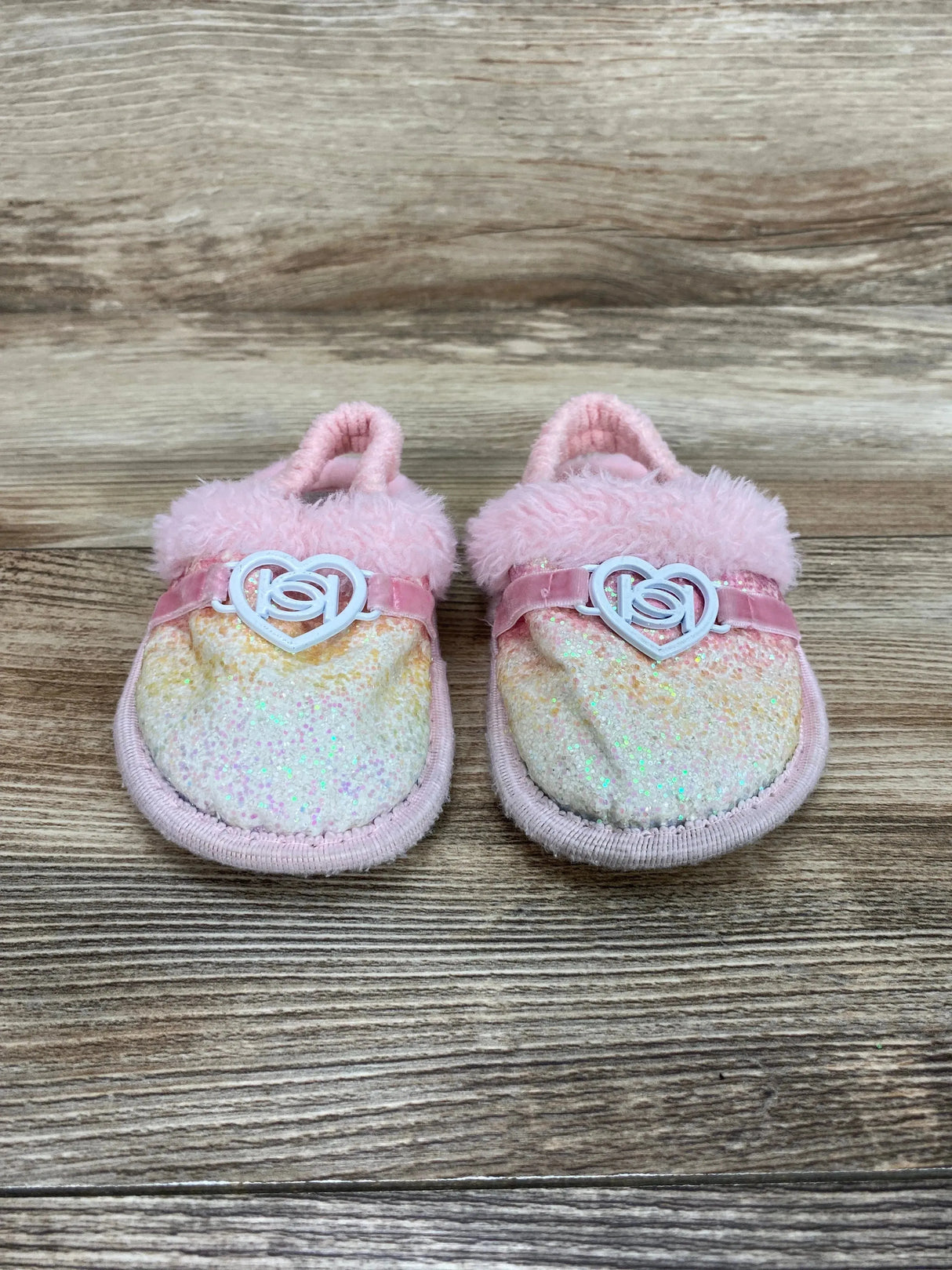 Bebe Glitter Slippers Pink sz 5/6c