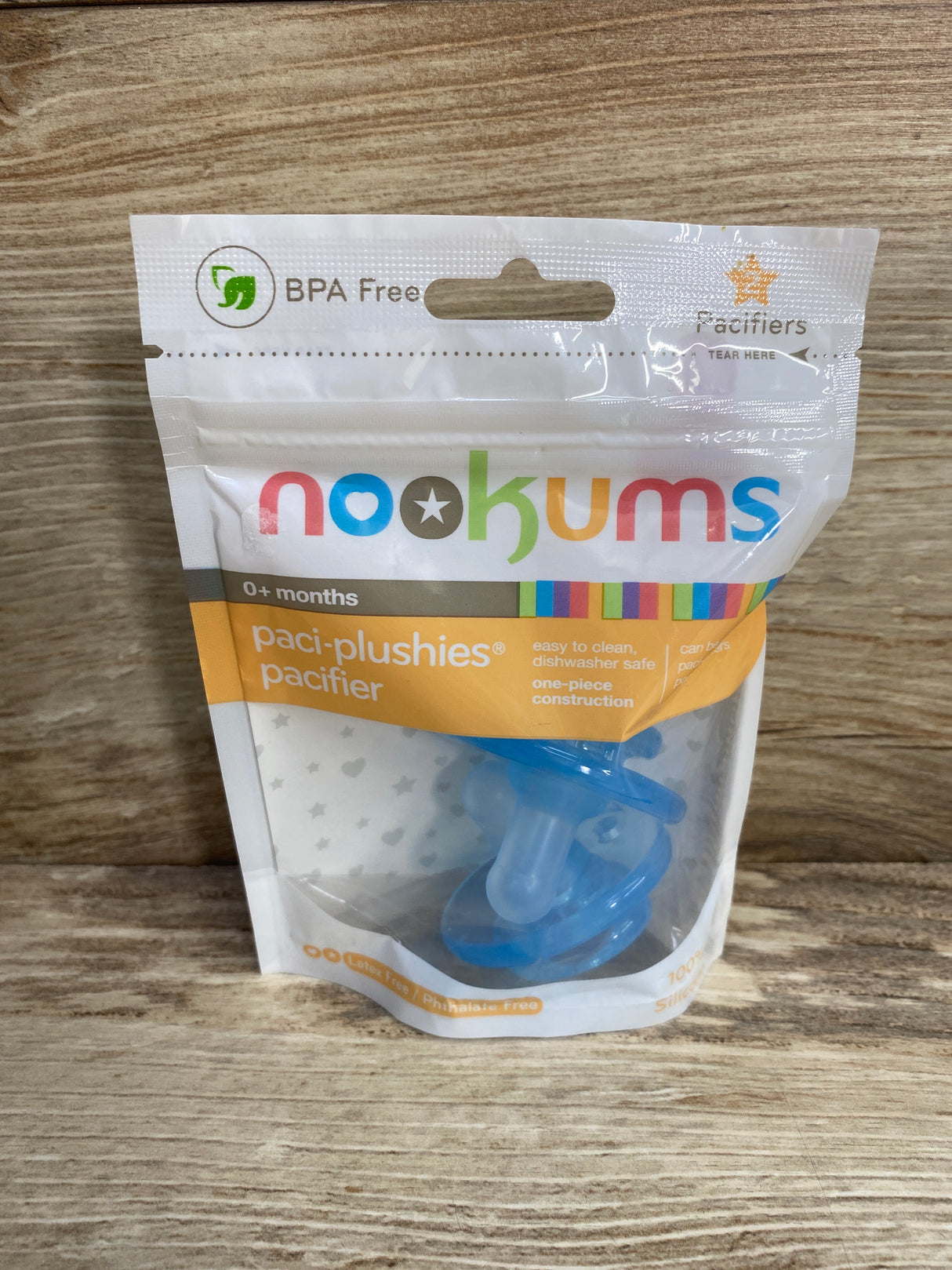 NEW Nookums Paci-Plushies Pacifiers Blue 2pk