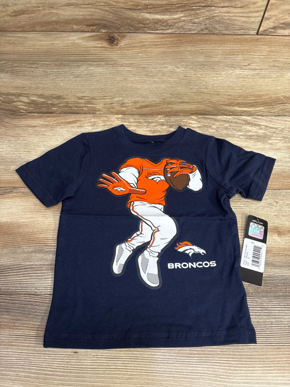 NEW NFL Denver Broncos Toddler Stiff Arm T-Shirt Navy sz 3T
