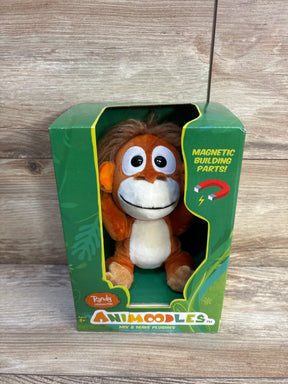 Animoodles Randy orangutan plush toy in green box with magnetic building parts for kids