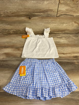 NEW Gymboree 2pc Top & Gingham Skort White sz 2T