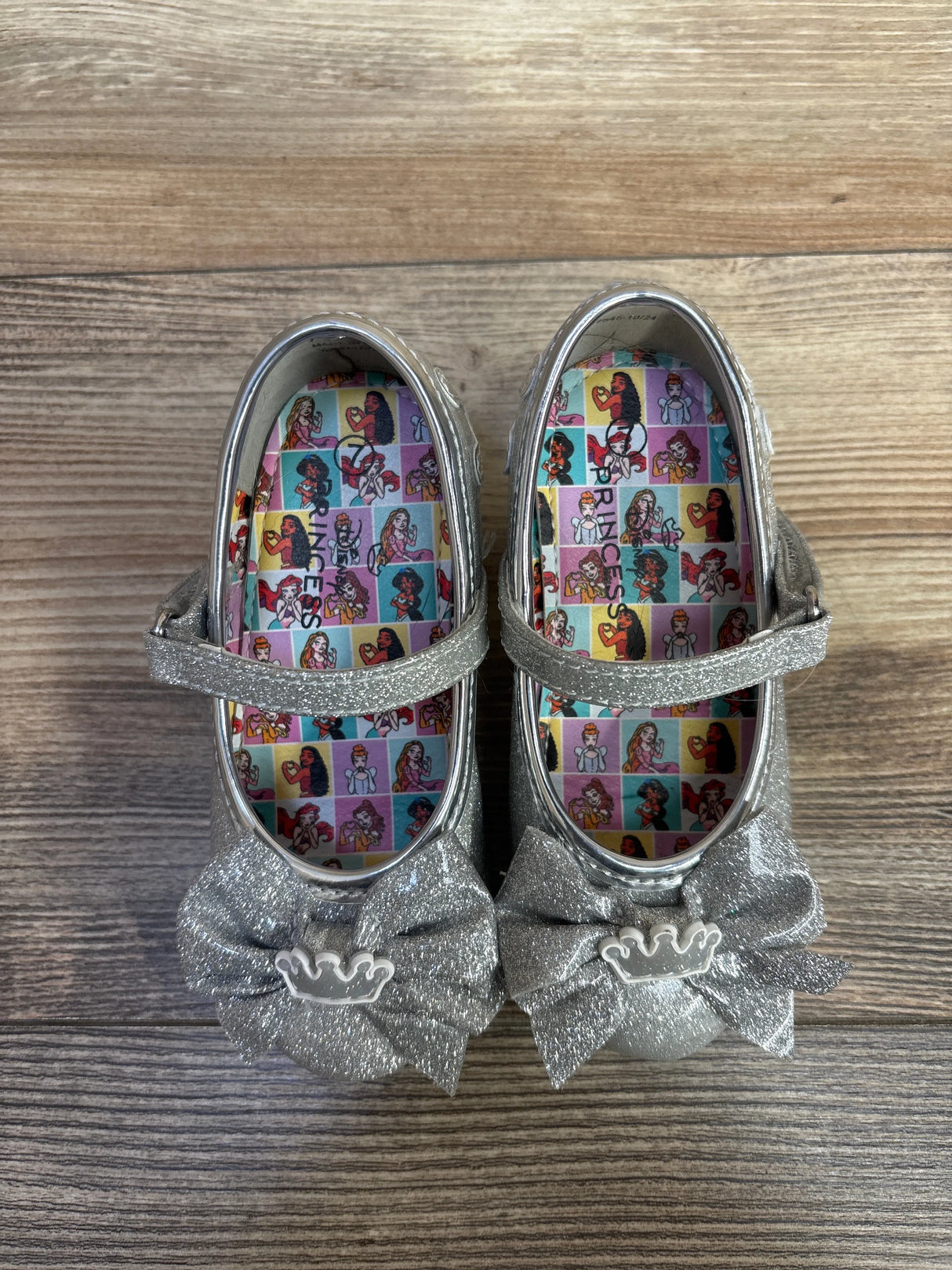Disney Princess Glitter Mary Jane Low Heel Shoes sz 7c
