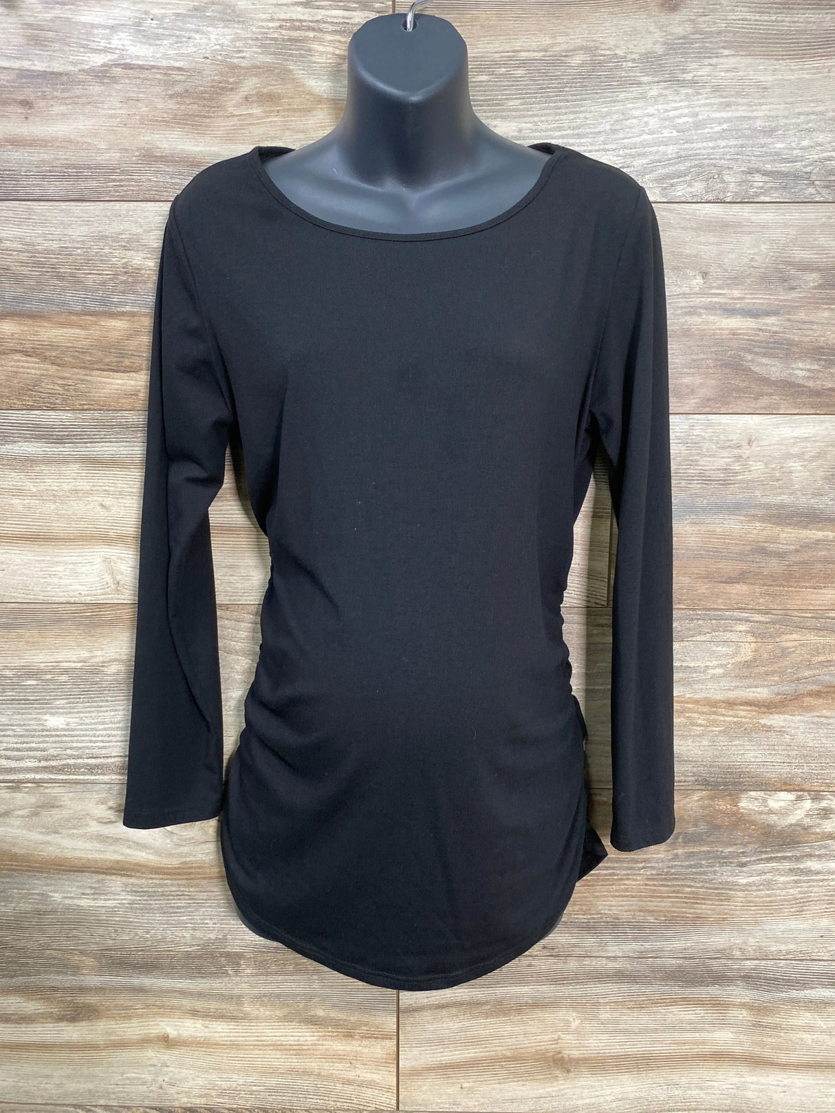 BHome Long Sleeve Ruched Shirt Black sz XL