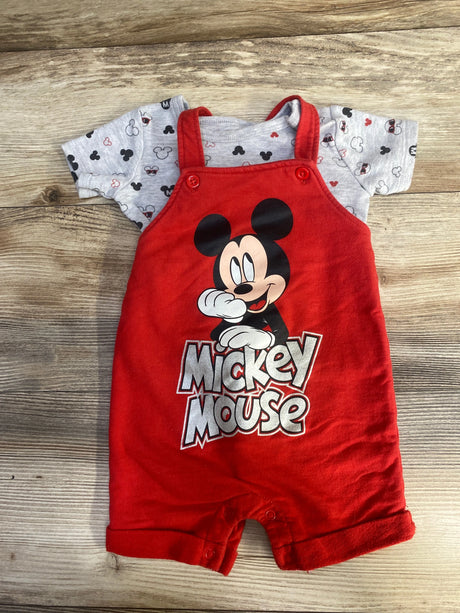 Disney Baby Mickey Mouse French Terry Short Overalls T-Shirt Set sz 12m - Me n Mommy To Be
