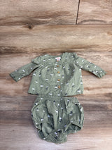 Cat & Jack 2pc Long Sleeve Top & Bloomers Green sz 6-9m