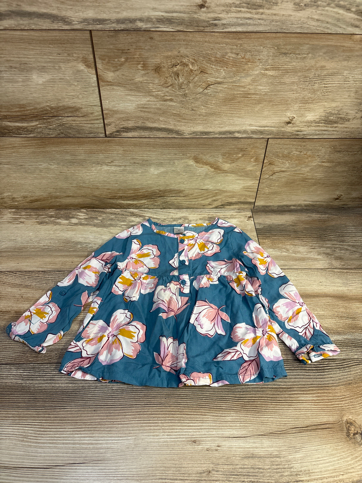 Carter's Button-Front Viscose Top Blue sz 2T