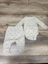Cloud Island 2pc Ribbed Bodysuit & Pants Set Beige sz 3-6m