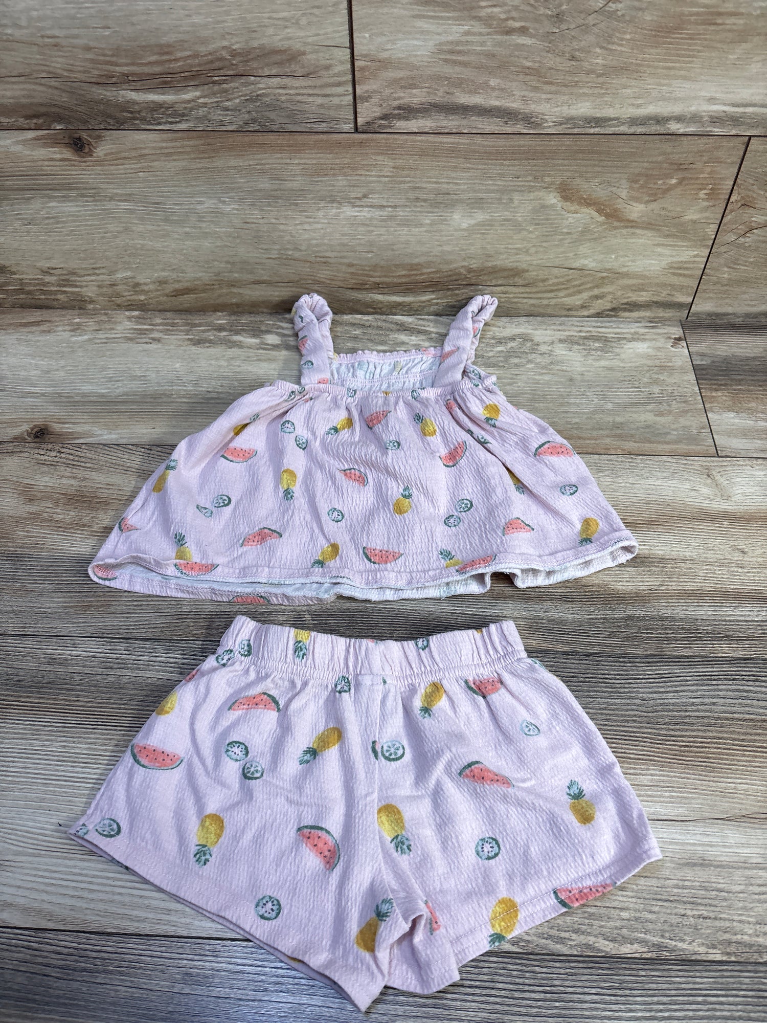 Carter's 2pc Fruit Print Tank Top & Shorts Set Pink sz 3T