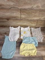 Carter's 6pc Bodysuit & Shorts Set White sz 3m