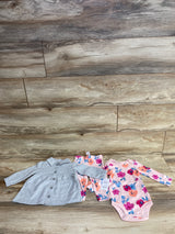 NEW Just One You 3pc Dress Coat & Bodysuit Set Grey sz 9m