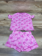 Barbie 2pc Coat Style Pajama Set Pink sz 2T