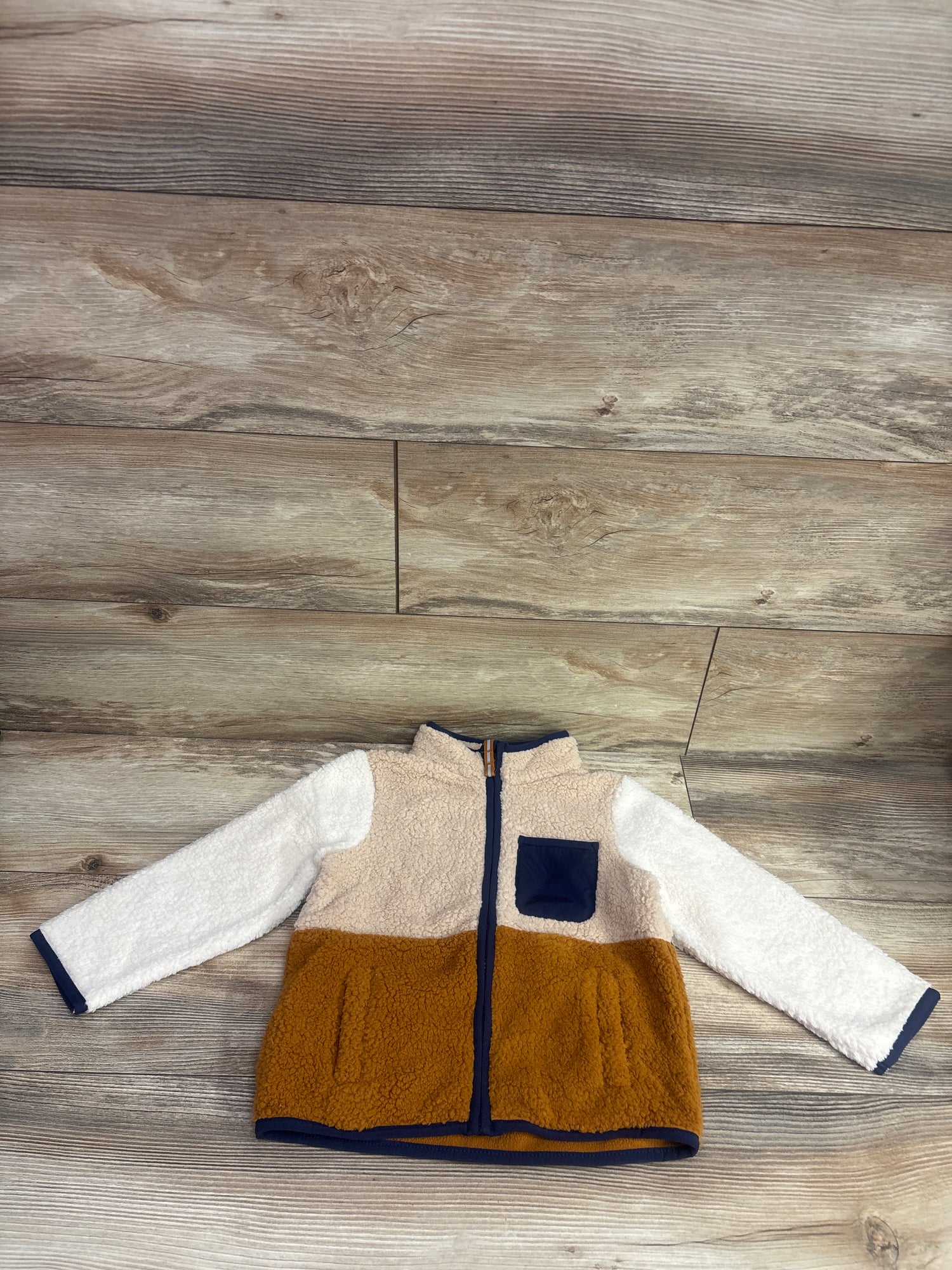 Cat & Jack Sherpa Full-Zip Jacket Beige sz 3T
