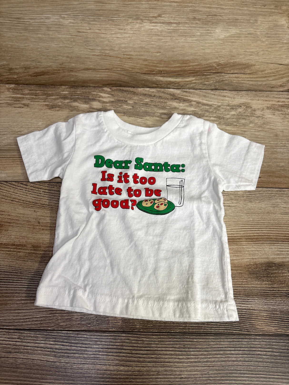 Little Teez Dear Santa Shirt White sz 12m