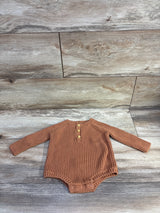 Little Planet Knit Henley Bodysuit Brown sz 3m