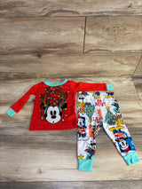 Disney 2pc Mickey Mouse Christmas Pajama Set Red sz 18m