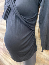 NEW Isabel Maternity Cross Front Top Black sz XS