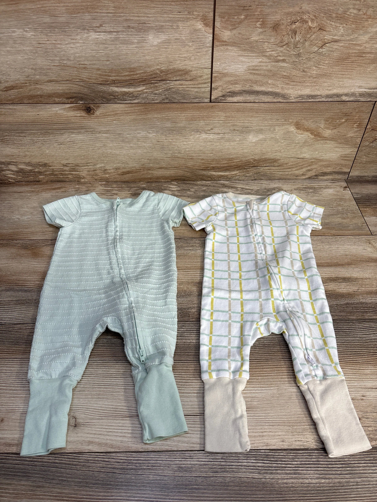 Cloud Island 2pk Checkered Sleepers White sz 0-3m