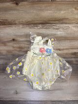 Curenmufel Floral Tulle Bodysuit Dress Yellow sz 3-6m