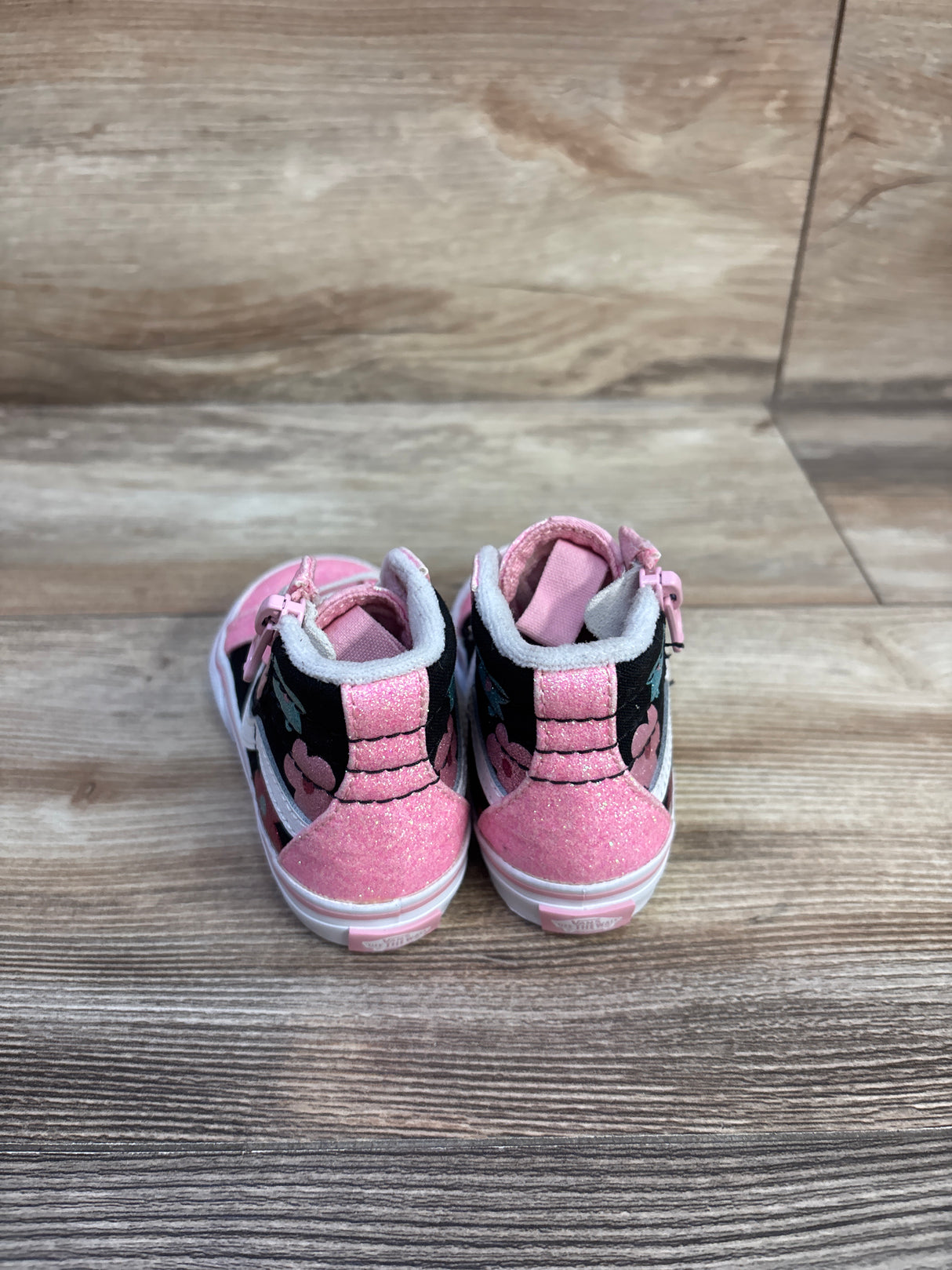 Vans Sk8-Hi Reissue Side Zip Glitter Shoe Pink sz 5.5c