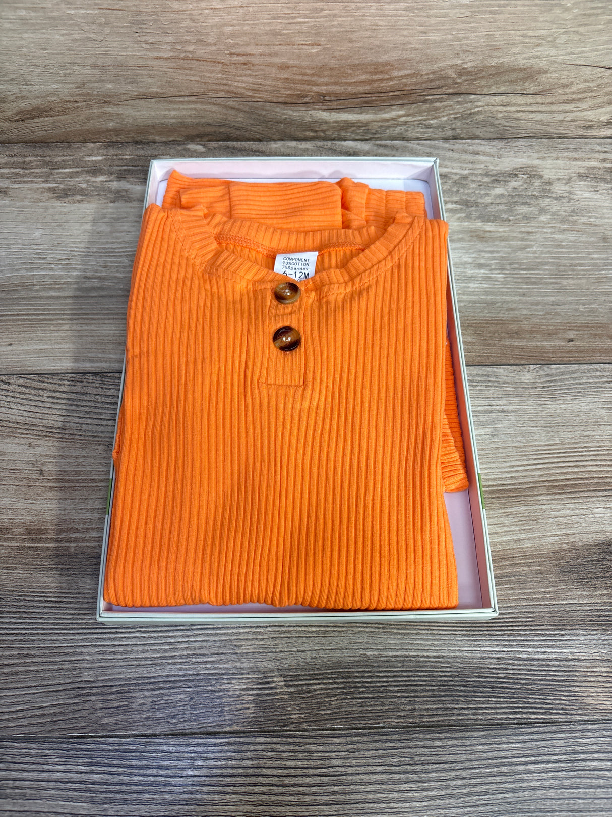 NEW JingleBaBa 2pc Henley Bodysuit & Pants Orange sz 6-12m