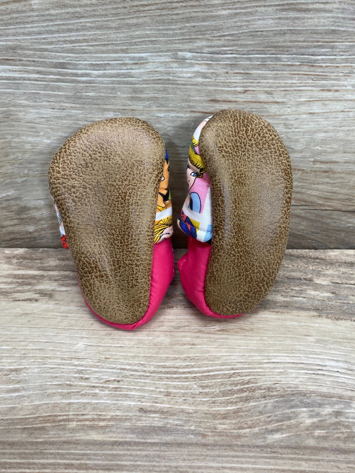 Handmade Baby Soft Sole Moccasins Disney Princess Sz 0-6