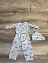 Kit + Pearl 3pc Zebra Set Grey sz 3-6m