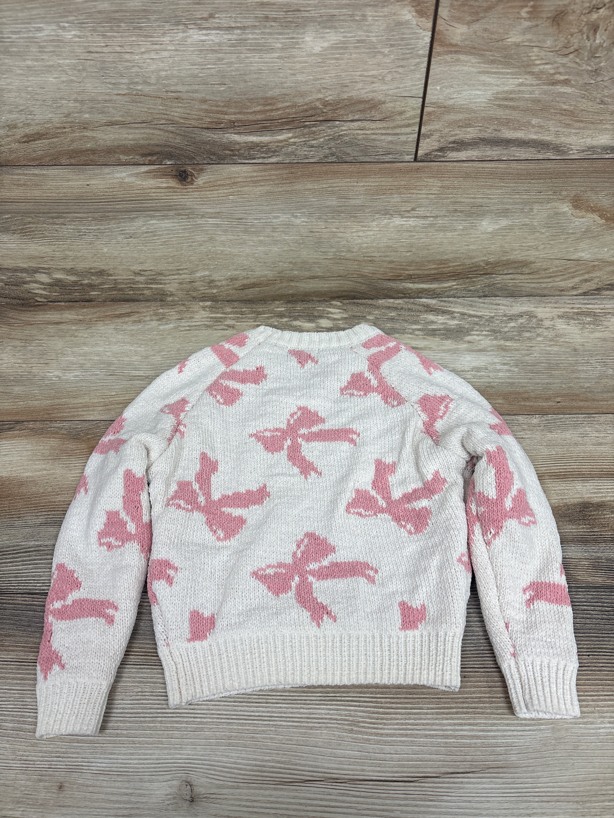 Btween Knit Bow Print Sweater Cream sz 3T