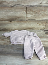 Baby Gap Fleece 2pc Dull Pink Rose Rainbow Outfit Set sz 3-6m