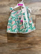 NEW Tommy Bahama 3pc Tropical Dress, Bloomers, & Headband Set Green sz 0-3m