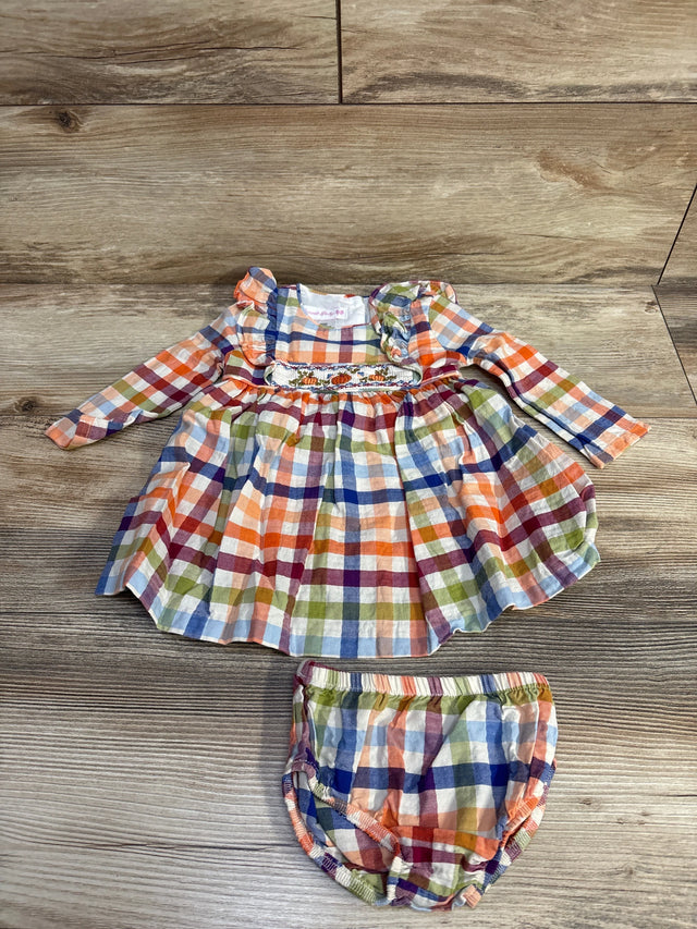 Bonnie Baby 2pc Plaid Pumpkin Dress Orange sz 6-9m - Me n Mommy To Be