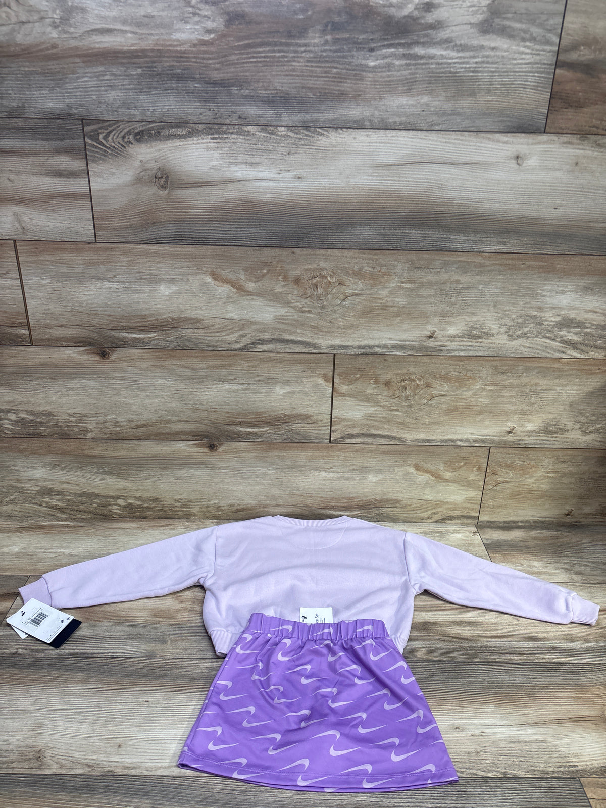 NEW Nike 2pc Pullover Sweatshirt & Skort Set Purple sz 4T