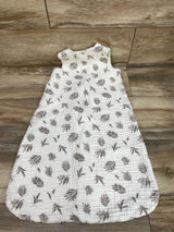 Harper Canyon Muslin White Leaves Sleep Sack sz 0-12m