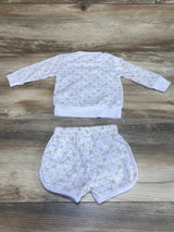 Lila & Jack 2pc Sweatshirt & Shorts Set White sz 6-9m