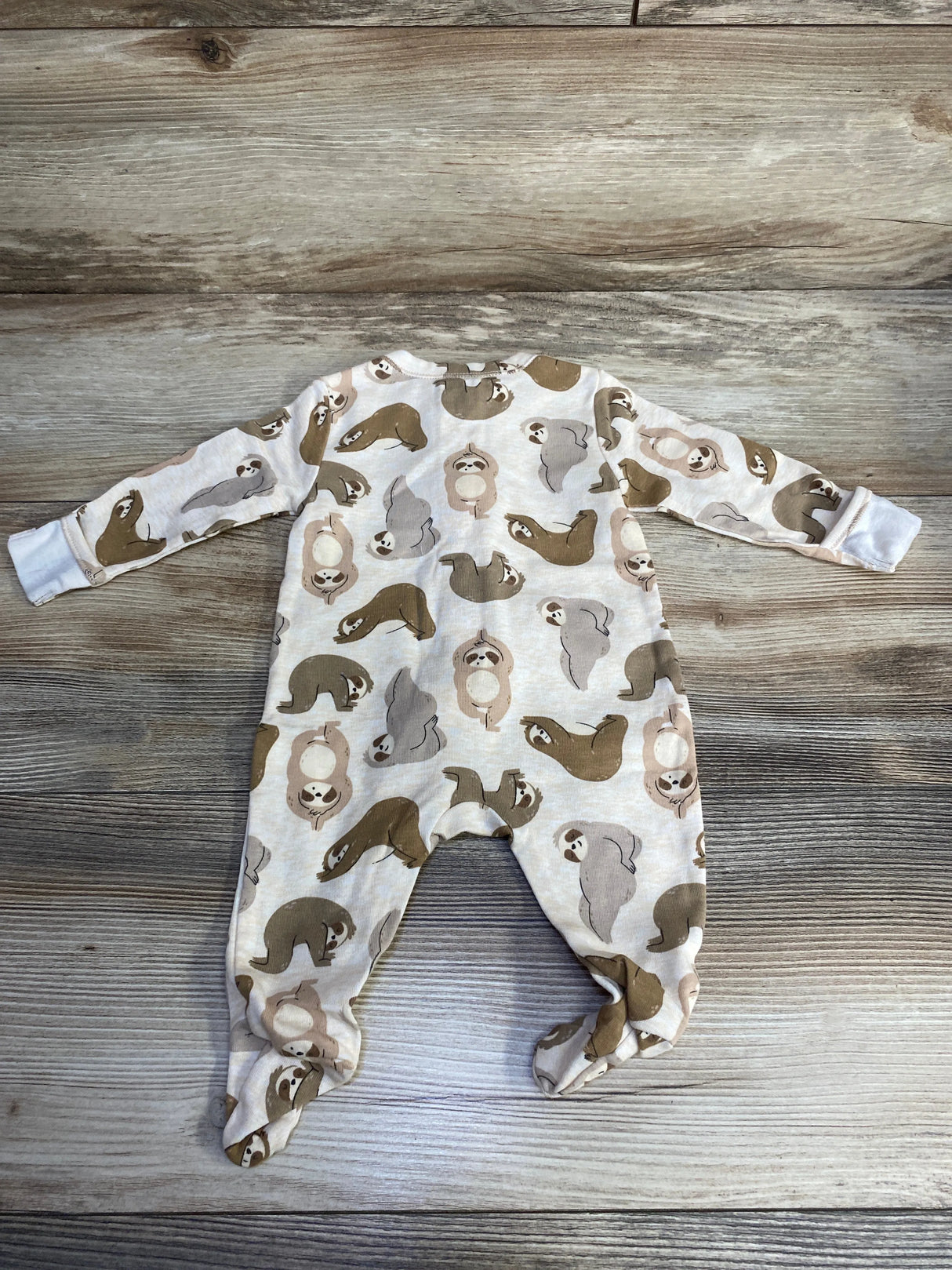 Old Navy Sloth Print Sleeper Oatmeal sz 0-3m