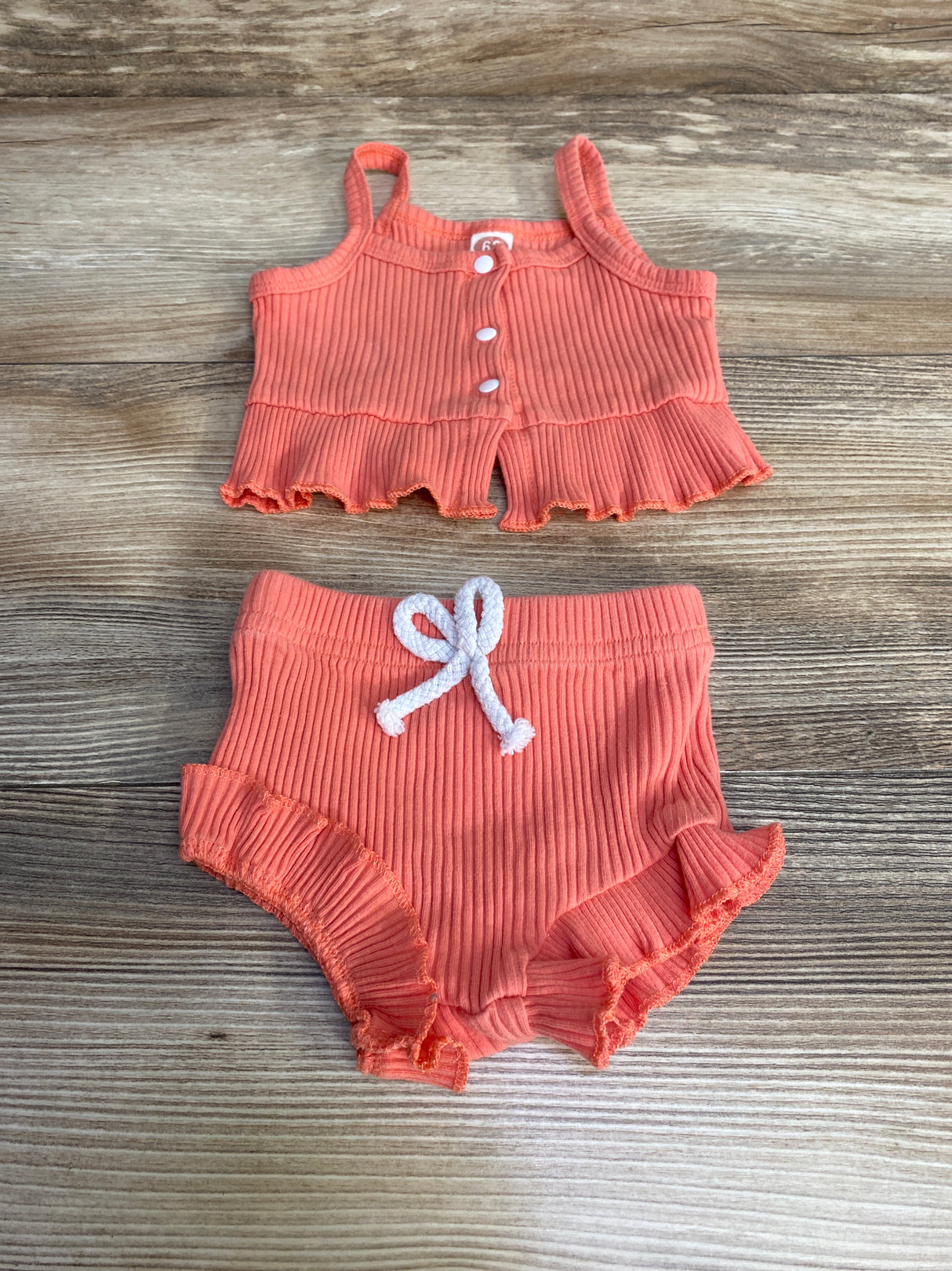 Shein 2pc Ribbed Top & Shorts Pink sz 0-3m