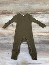 Ribbed Henley Coverall Green sz 6-9m