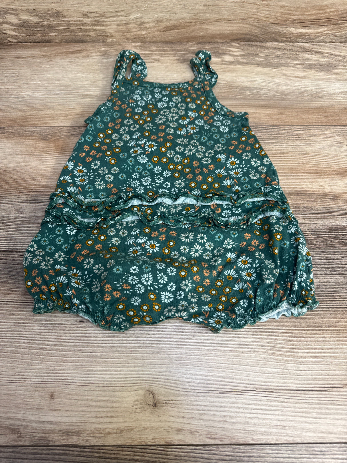 Carter's Floral Shortie Romper Green sz 9m