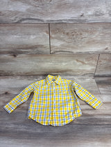 Janie & Jack Plaid Button Up Shirt Yellow sz 12-18m